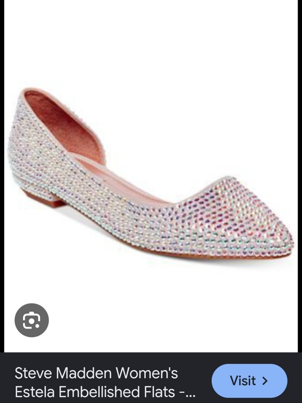 Steve Madden Crystal Embellished D'Orsay Flats in Iridescent